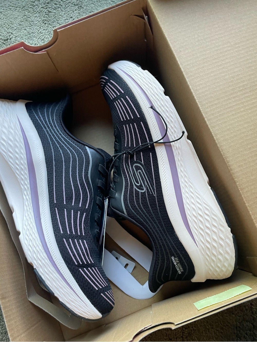 Skechers HANDS FREE Sz 8.5 Black & Lavender Athletic Walking Sneakers